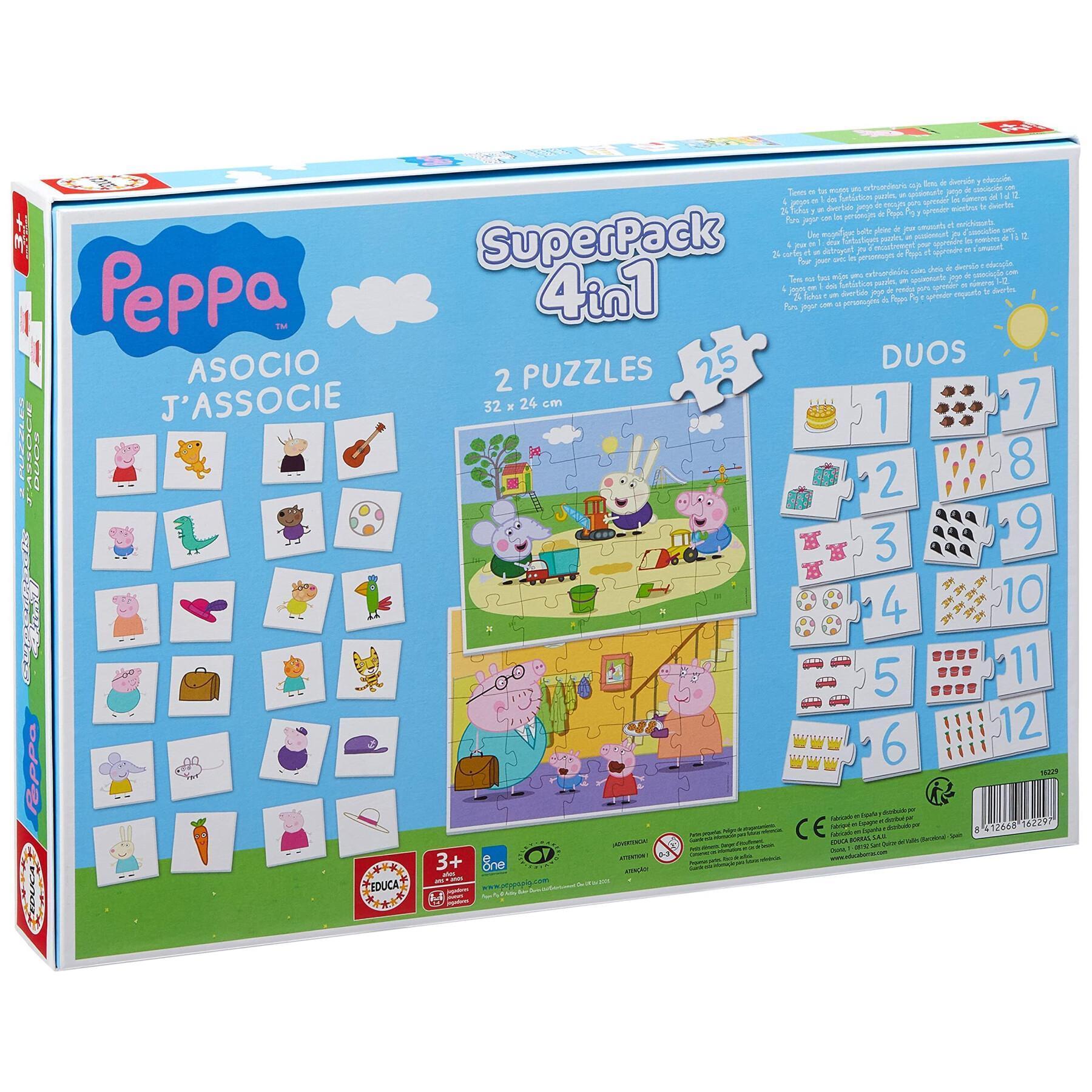Set di 4 giochi educativi Peppa Pig SúperLot