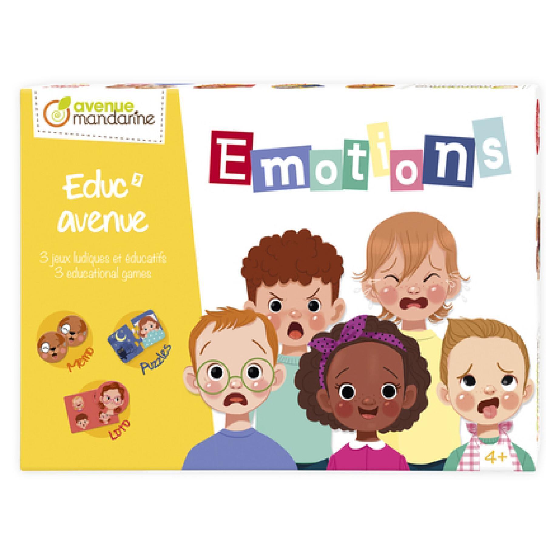 Set di 3 giochi educativi sulle emozioni Avenue Mandarine