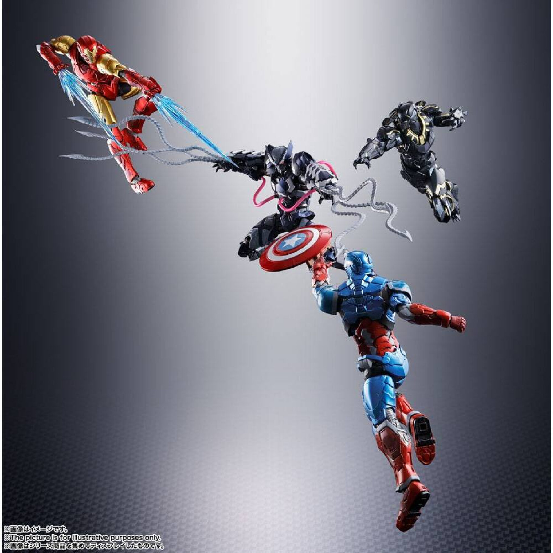 Figurina Bandai Tech-On Avengers S.H. Figuarts Venom Symbiote Wolverine