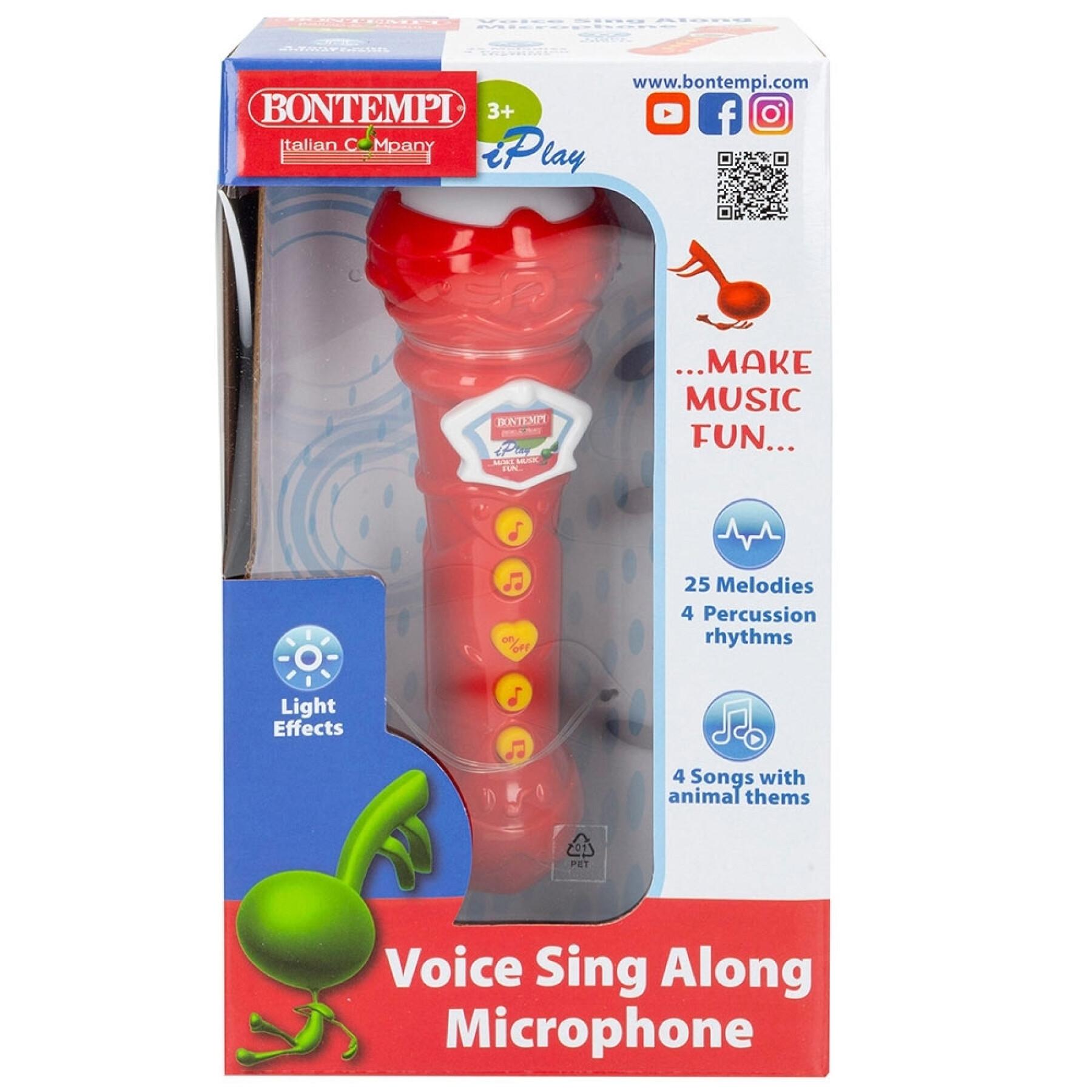 Microfono per karaoke con suono brillante e melodie Bontempi