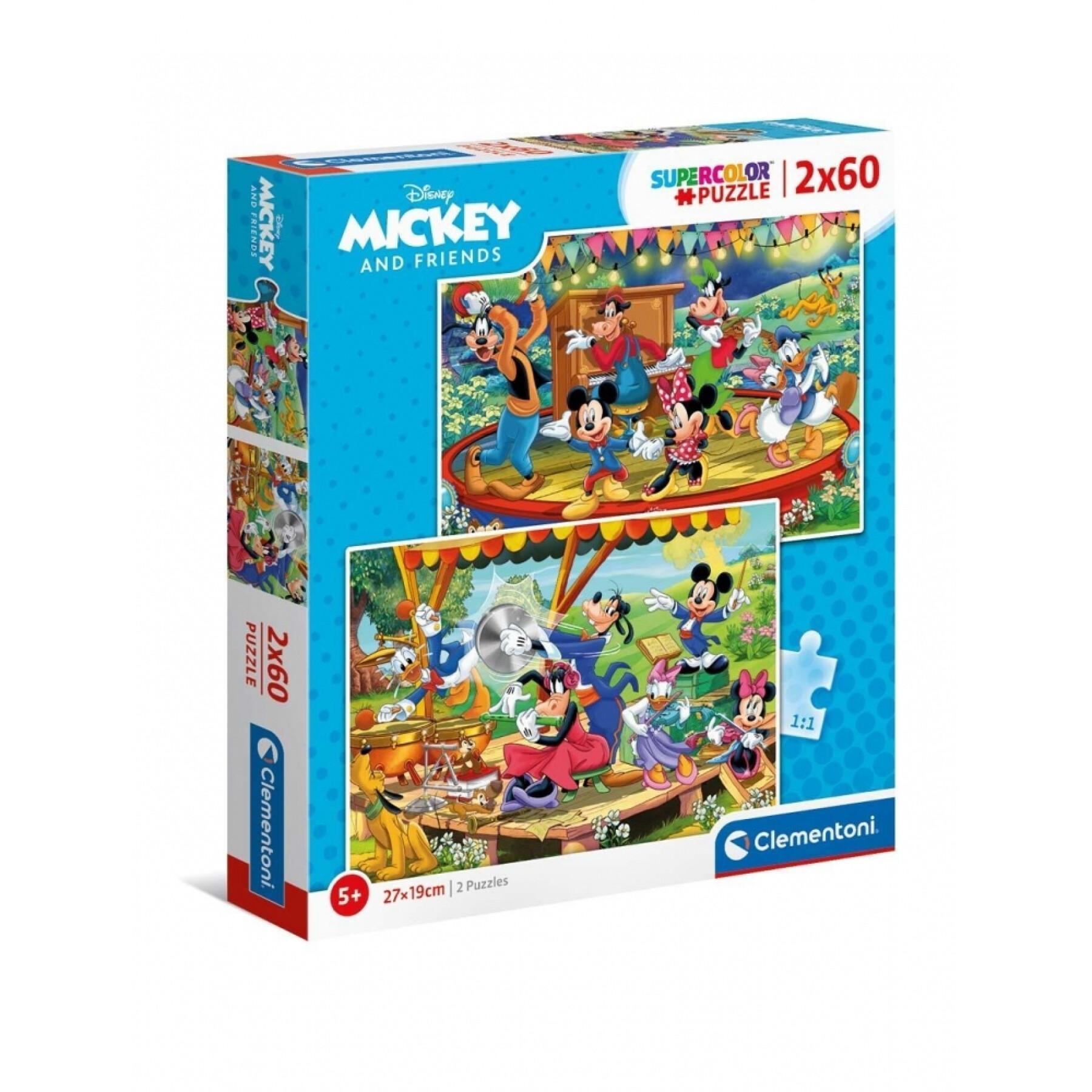 Puzzle da 2 pezzi x 60 pezzi Clementoni Mickey Mouse