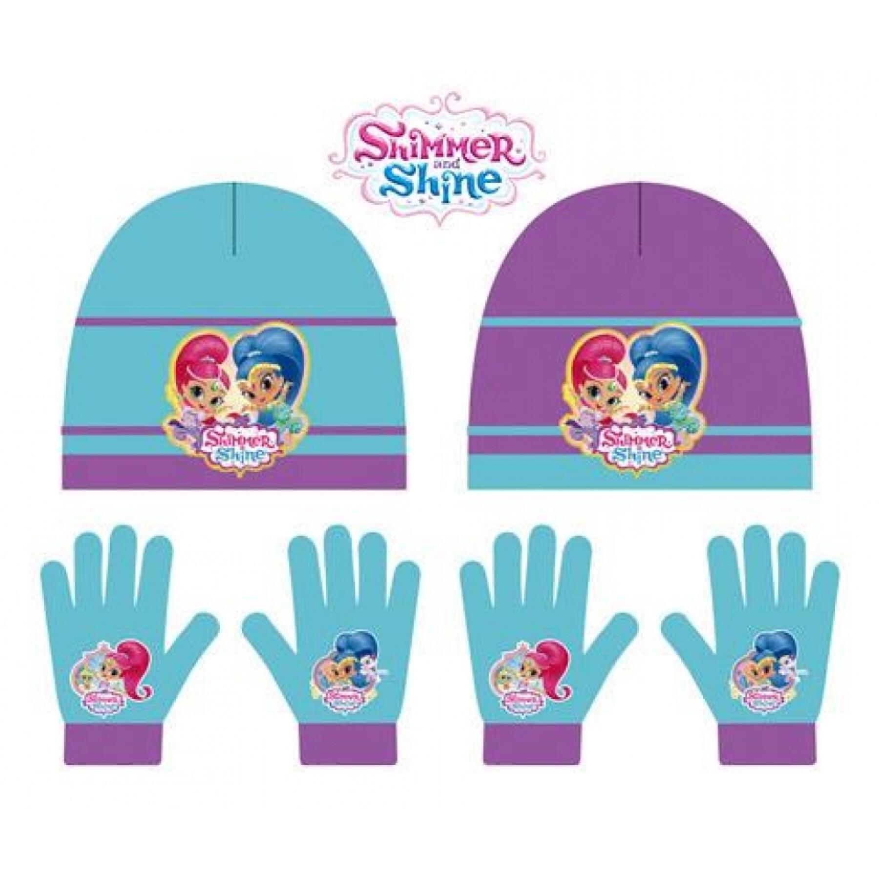 Cappello e guanti di lana per bambini Disney Shimmer Shine
