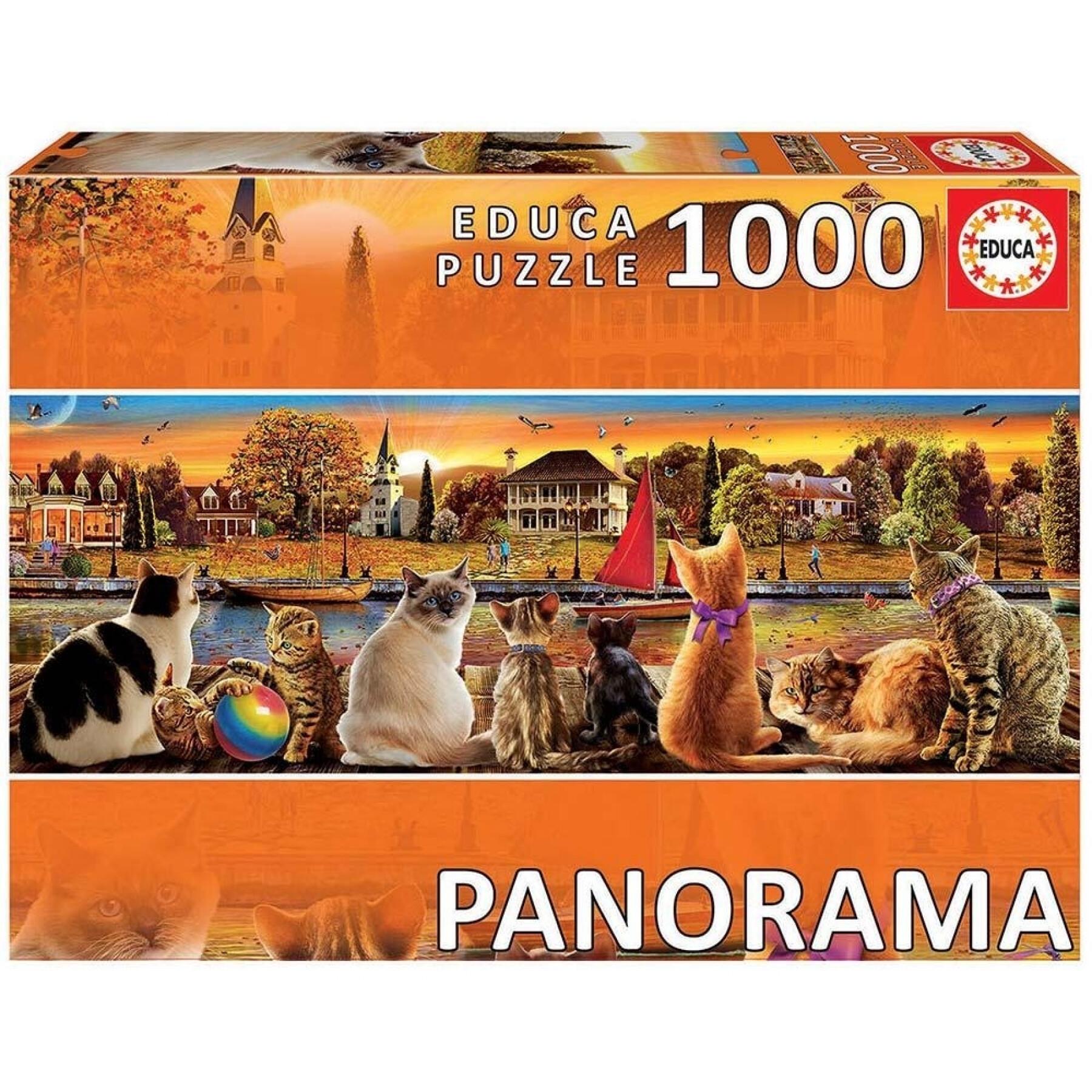 Puzzle da 1000 pezzi Educa Panorama Gatos