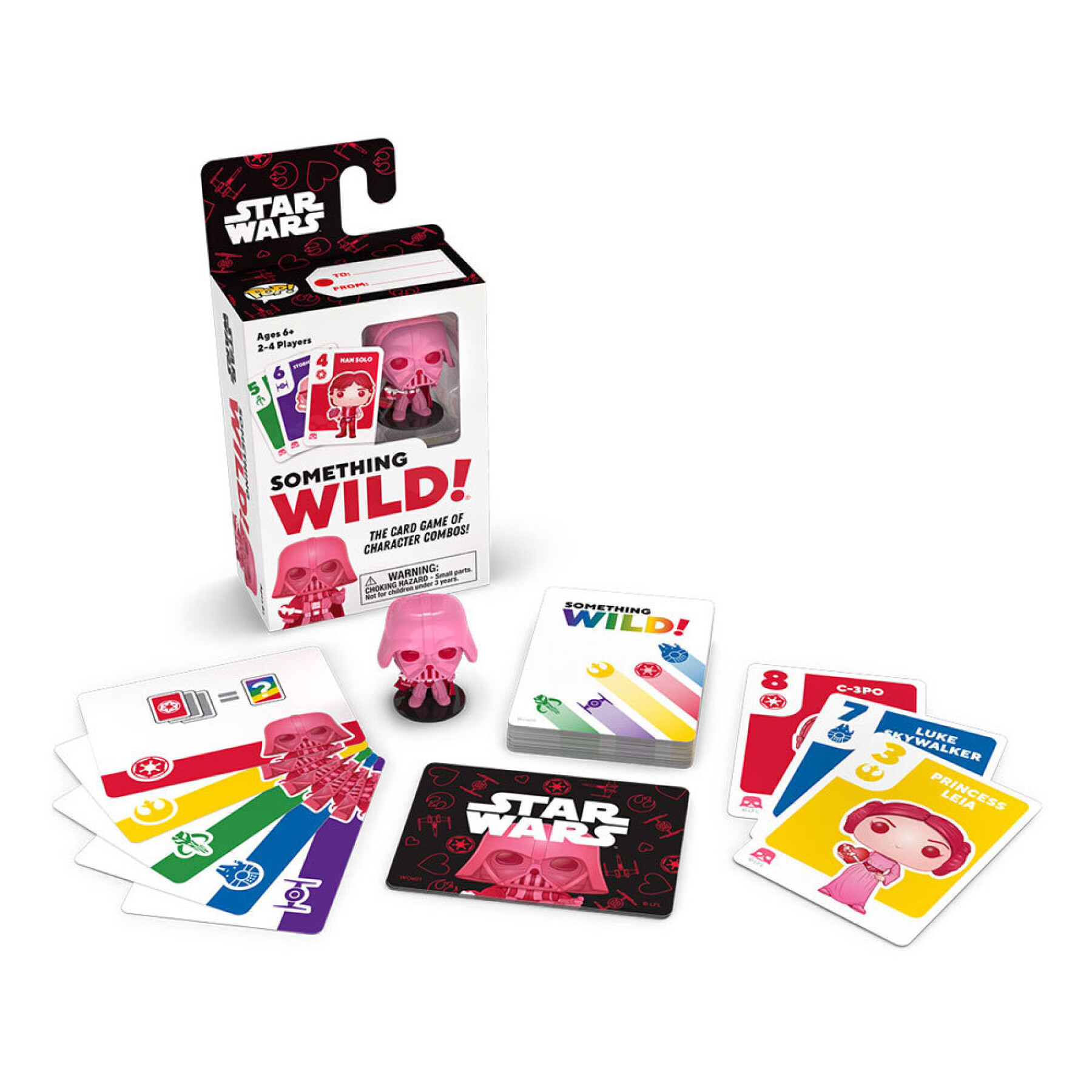 Scatola di 4 mazzi di carte Funko Star Wars Something Wild! Darth Vader Pink Edition