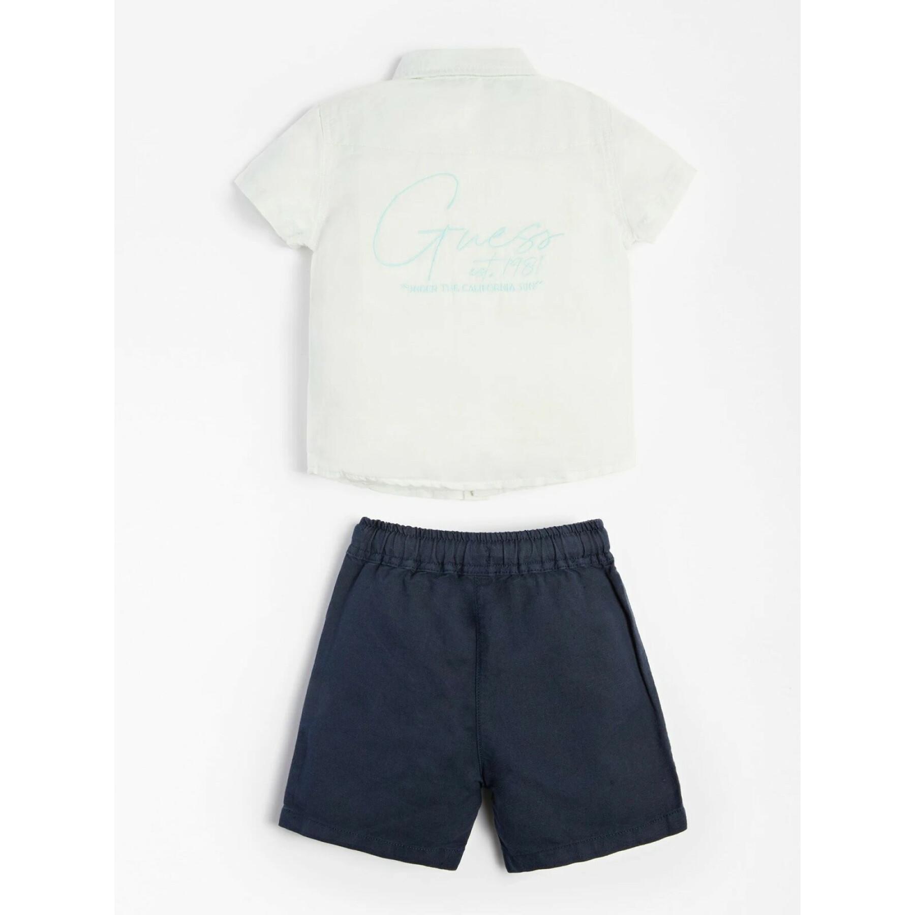 Set camicia + pantaloncini in lino per bambino Guess