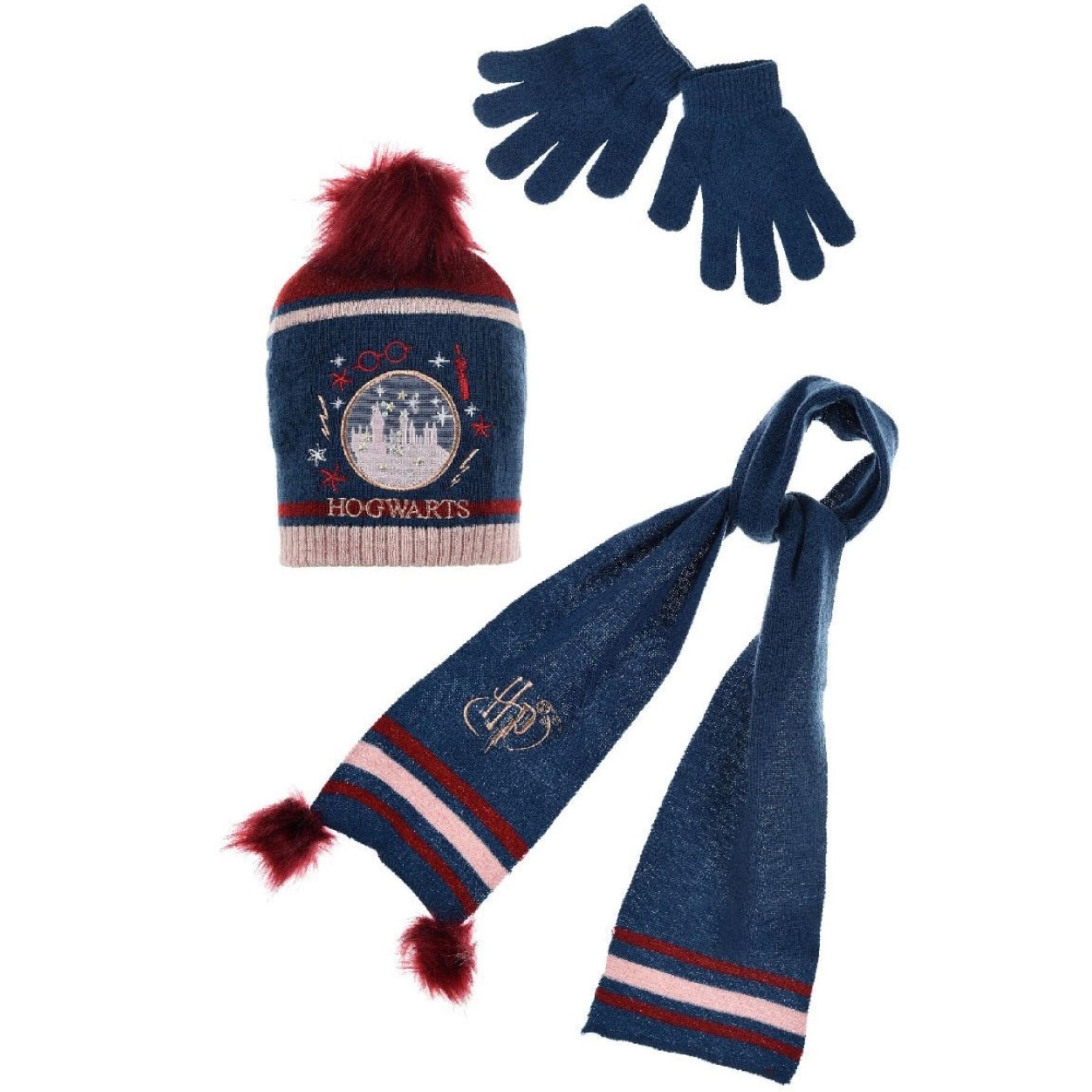Set di cappello, sciarpa e guanti di lana per bambini Harry Potter