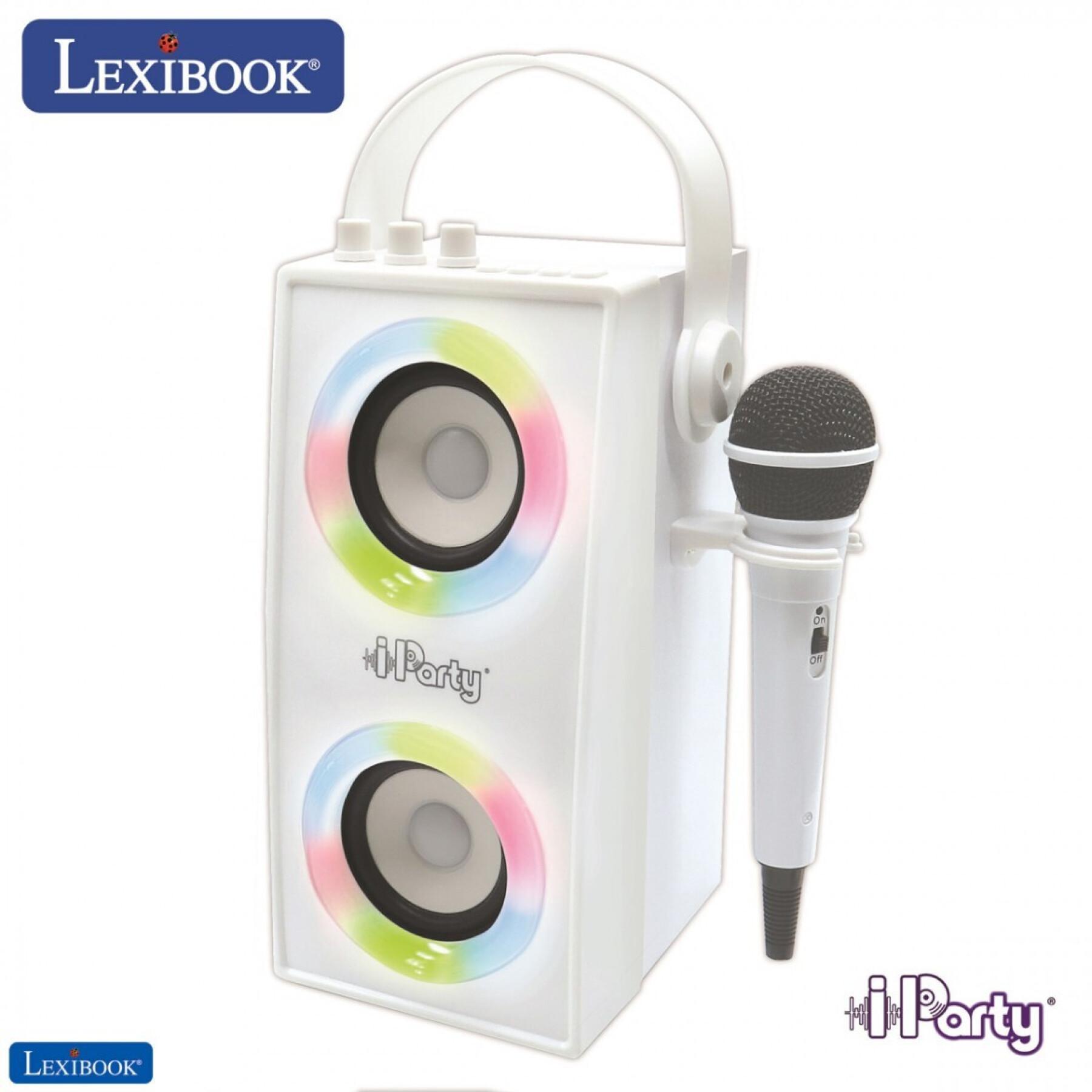 Altoparlante portatile bluetooth® di tendenza + microfono ed effetti luminosi Lexibook IParty®