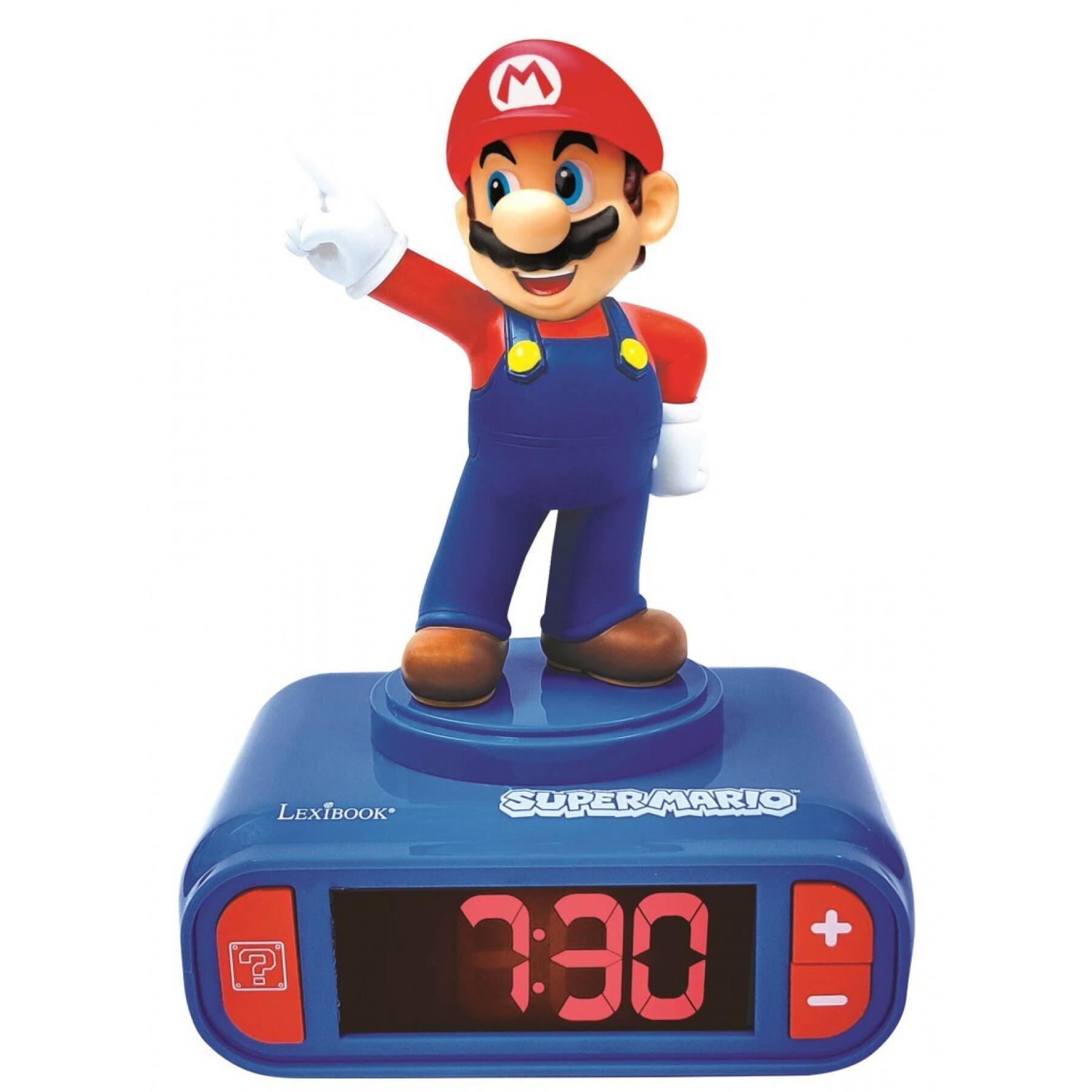 Sveglia con personaggio di Mario in 3d e suoni di videogiochi Lexibook
