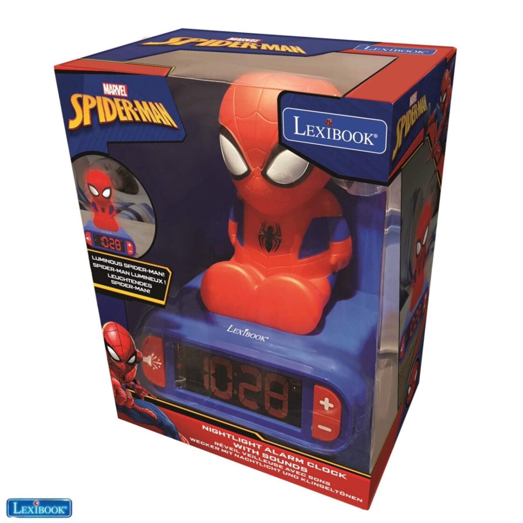 Sveglia con luce notturna e effetti sonori in 3d con design di Spiderman Lexibook