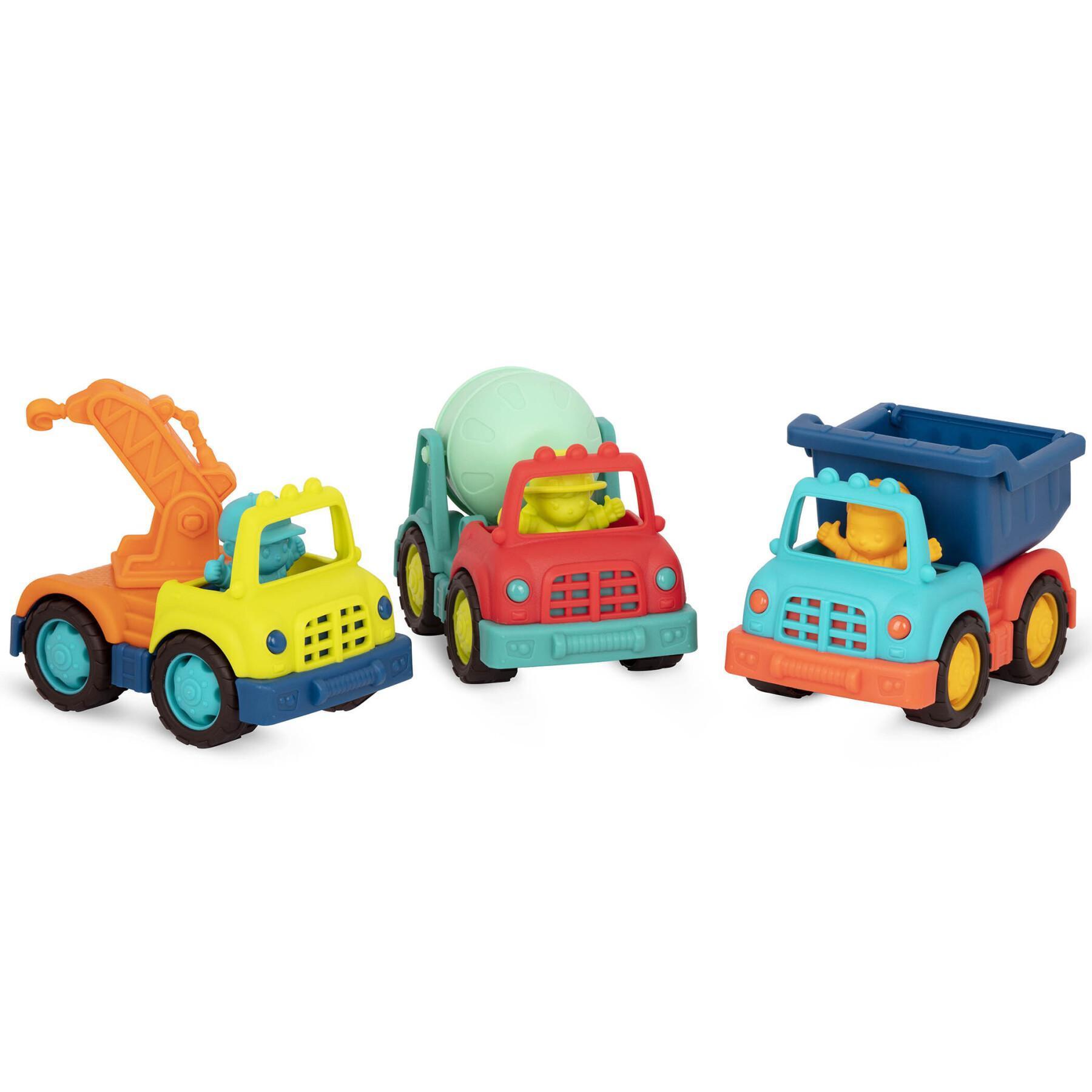 Mini camion da cantiere con figure Petit Jour Happy Cruisers (x3)