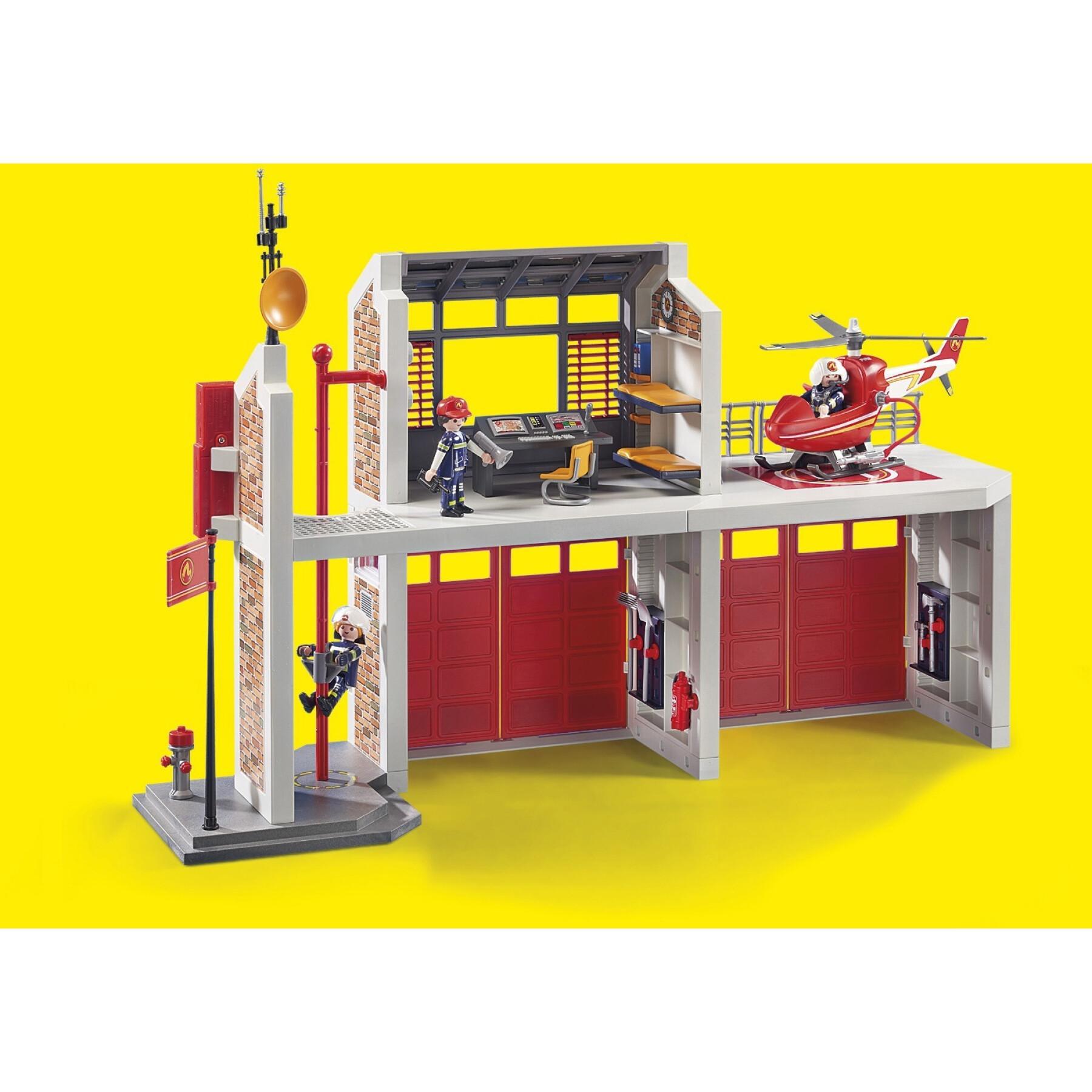 Set di costruzioni per vigili del fuoco ed elicotteri Playmobil