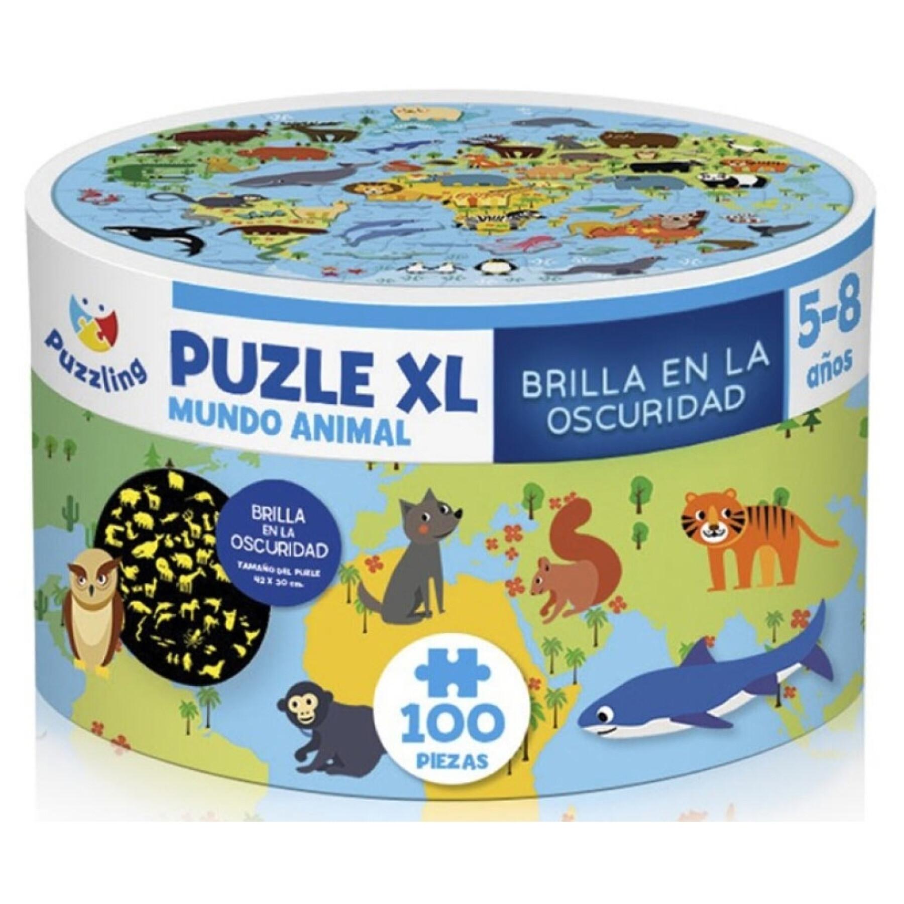 Puzzle di carte da 100 pezzi con animali al neon xl Puzzling