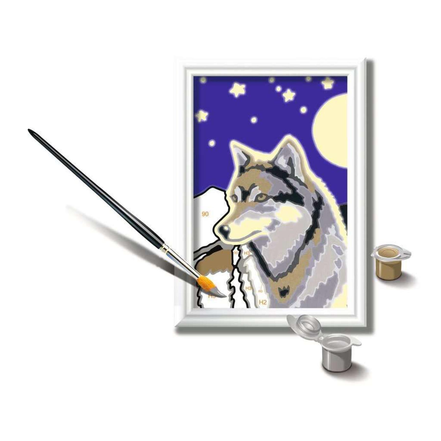 Numero d'arte mini ritratto di lupo Ravensburger