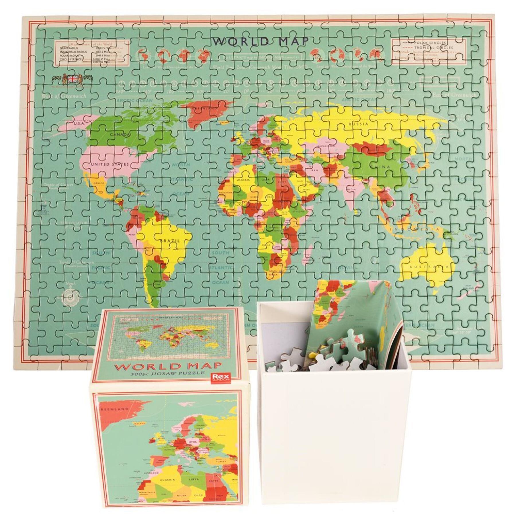 Puzzle da 300 pezzi Rex London World Map