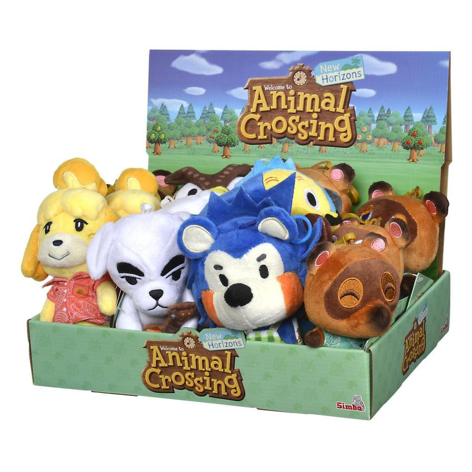Confezione da 12 portachiavi in peluche Simba Animal Crossing Residents