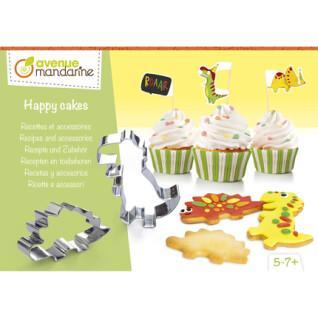Scatola di ricette creativa e accessori happy cakes dinosauri Avenue Mandarine