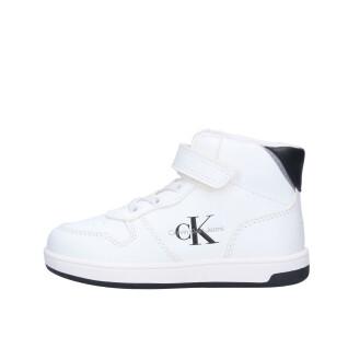 Scarpe da ginnastica con lacci e velcro per bambini Calvin Klein white/black