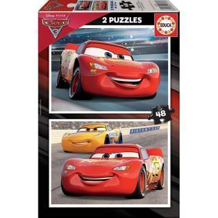 Set di 2 puzzles con 48 pezzi cars double Cars