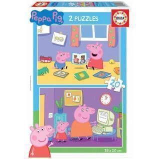 Puzzle da 2 pezzi x 20 pezzi Peppa Pig