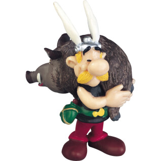 Figura di Asterix che trasporta un cinghiale Plastoy