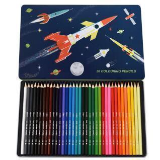 Scatola di 36 matite colorate Rex London Space Age
