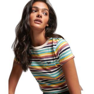 T-shirt court ragazza a righe Superdry Vintage