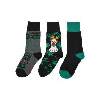 Confezione di 3 calzini per bambini Urban Classics Christmas Dog