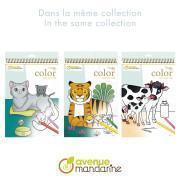 Libretto di 24 fogli da colorare animali della fattoria Avenue Mandarine Graffy Maman-Baby