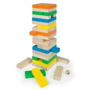 Torre di blocchi di legno 58 pezzi ColorBaby