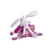 Peluche Cherry Bunny con clip per succhietto Doudou & compagnie
