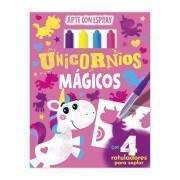 Libro di attività per la spray art degli unicorni magici Edibook