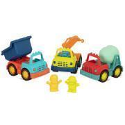 Set di 3 mini camion da cantiere con figure Petit Jour Happy Cruisers