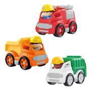 Set di 3 camion del servizio pubblico con figure PlayGo