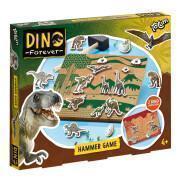 Set di apprendisti falegnami con figure di dinosauri + piastra di sughero stampata su entrambi i lati Totum Dino Forever